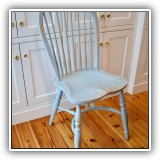 F21. Set of 6 blue painted Windsor chairs. 38"h - $595