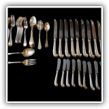 S02. Tiffany & Co "King William" sterling flatware. Monogrammed "LHM", 5 with crest. 53 Pieces. Weight: 2,269g - $2,950