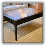 F15. Coffee table. Some wear to top. 18"h x 44"w x 32"d - $85