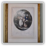 A08. William Nutter print, "France" Frame: 19"h x 15"w - $145