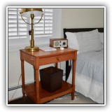 F25. Tiered pine nightstand with drawer 17"x24" x ? - $95