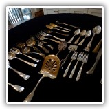 S12. Silverplate serving pieces and flatware