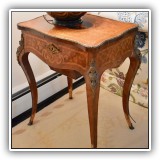 F7. Marquetry vanity table. Some damage on legs and top. 28"h x 23"w x 16"d - $325