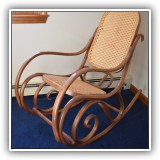 F50. Bentwood Thonet style rocker with caned back and seat. 39.5"h x 20"w - $125