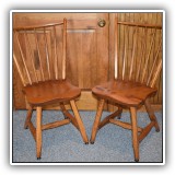 F68. Set of 3 pine chairs. 34"h x 20"w x 16.5"d - $180 for the set