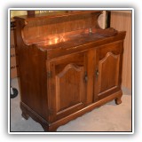 F78. Wooden dry sink with copper basin. 36"h x 34.5"w x 18"d - $125