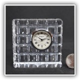 G11. Waterford Crystal clock. 3" x 3" - $14