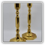 D48. Pair of English brass candlesticks. 7.5"h - $12 for the pair