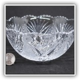 G16. Cut crystal bowl 3"h x 6.5"w - $12