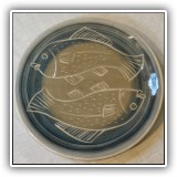 P53.  Studio Pottery fish plate 9"w - $16