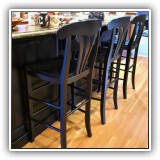 F18. Set of 3 Zimmerman American Heirloom Collection black bar stools. Some minor wear.  45"h x 18"w x 17"d - $300 for the set