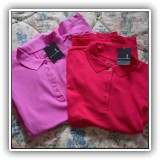 H22. 2 Ladies' Lands' End polo shirts. New with tags. Size M.