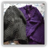 H24. 2 Inis Crafts 100% Merino wool ladies zip-up sweaters. Size medium.