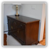 F19. Cherry stereo cabinet. 32"h x 47.5"w x 20"d - $275