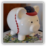 D84. Baseball piggy bank. 8.5"h - $10