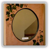 D41. Handpainted ivy mirror signed "Mary Barrett." 13"h x 11"w - $20
