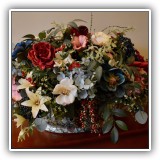 D70. Large floral arrangement in porcelain cache pot - $64