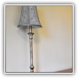 D18. Silver sponge painted candlestick lamp. - $24