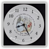 D54. Wedgwood Beatrix Potter wall clock . 8"w