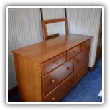 F33. Moosehead Furniture dresser with mirror. 30.5"h x 54"w x 18.5"d - $295