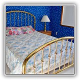 F37. Ethan Allen queen brass bed - $325