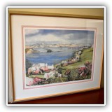 A12. "Hamilton Harbor" Bermuda print signed by C. Holding. Frame: 26.25"h x 32.5w - $175