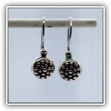 J43. Sterling silver drop earrings with spheres.