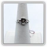J10. Silver flower ring. Size 6.25. - $14