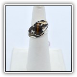 J11. Sterling silver tiger's eye ring. Size 5.25. - $22