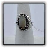 J13. Silver moonstone ring. Size 6. - $24