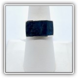 J15. Sterling silver ring with dark blue stone. Size 7.75 - $24