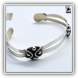 J02. Mexico sterling silver bracelet with small spheres. Marked 925. - $24