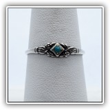 J21. Uncas sterling silver and turquoise ring. Size 7. - $22