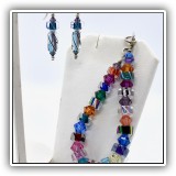 J33. Glass bead bracelet and earrings. - $26 for the set