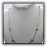 J39. Sterling silver and glass bead necklace. - $24