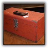 T16. Kennedy red toolbox. 7.25"h x 15.75"w x 7"d. - $14