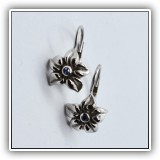 J54. 14K White gold flower earrings. - $65
