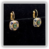 J58. Michal Golan earrings with blue and green stones. - $15