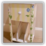F80. Painted nightstand with morning glories. 25"h x 15"w x 10"d - $48