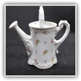 P05. Victoria Carlsbad china watering can toothpick holder. 4.5"h x4.5"w x 2"d - $6