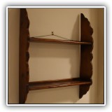 D94. Small wood wall shelf 18"hx 13.5x 3.5" - $28