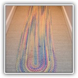 D36. Pastel braided runner rug. 2' x 9'2" - $85