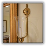 D09. Pair of brass and glass candle sconces. 16.5"h - $75 for the pait