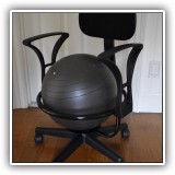 F31. Desk chair with balance ball. 32"h x 21"w x 19"d - $48