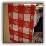 D86. Checkered beer-themed tablecloth