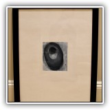 A46. Framed black and white artwork. Frame: 26.5" x 20.5" - $15
