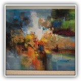 A18. Howard Gailey  abstract oil on canvas. Signed lower right corner.  26" x 37" - $65