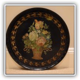 D65. Round painted tole tray. - $58