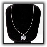 J23. Sterling silver faux Elsa Peretti elephant pendant and chain. - $22