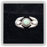 J28. Silver and turquoise pin. - $24